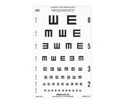 TUMBLING E LINEAR-SPACED DISTANCE CHART