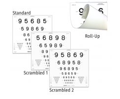 LEA NUMBERS® 15-LINE TRANSLUCENT ETDRS-STYLE DISTANCE CHARTS FOR ESV3000 CABINET