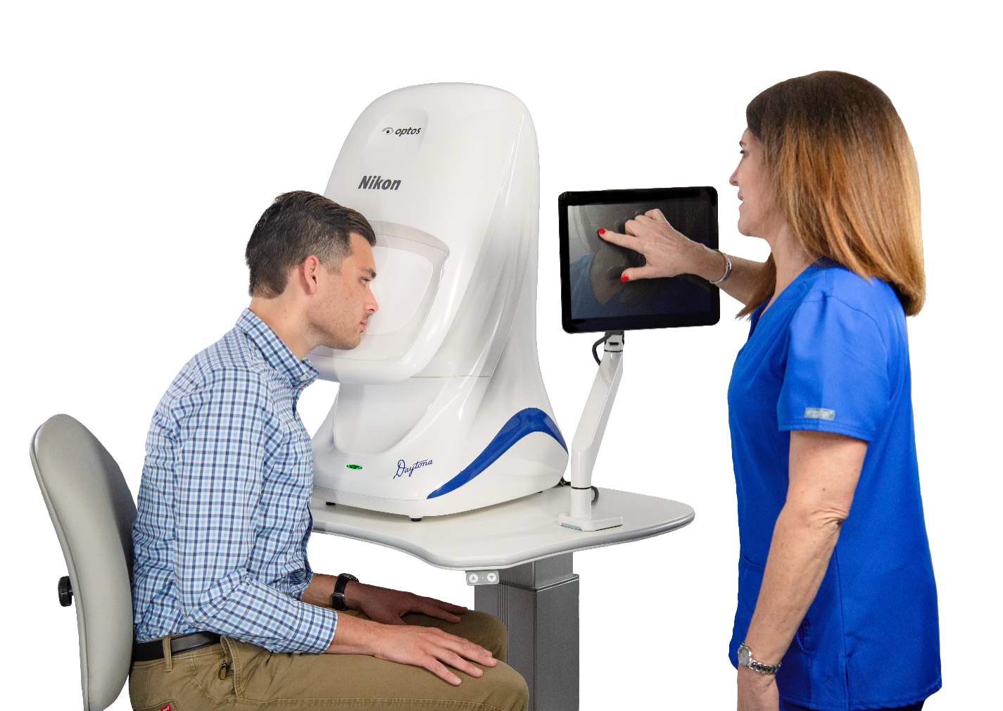 Optos ultra-widefield retinal imaging system used for fundus imaging in eye care practices
